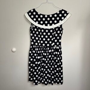 1960s Designer Vintage Black and White Polka Dot Sailor Dress By My Michelle